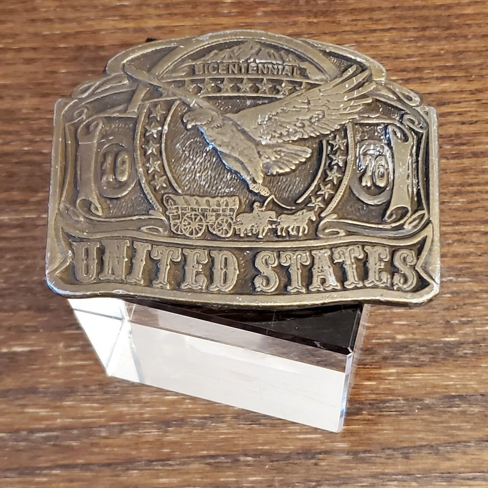 United States Bicentennial 1976 Belt Buckle Flying Eagle CDC Metalworks 1975